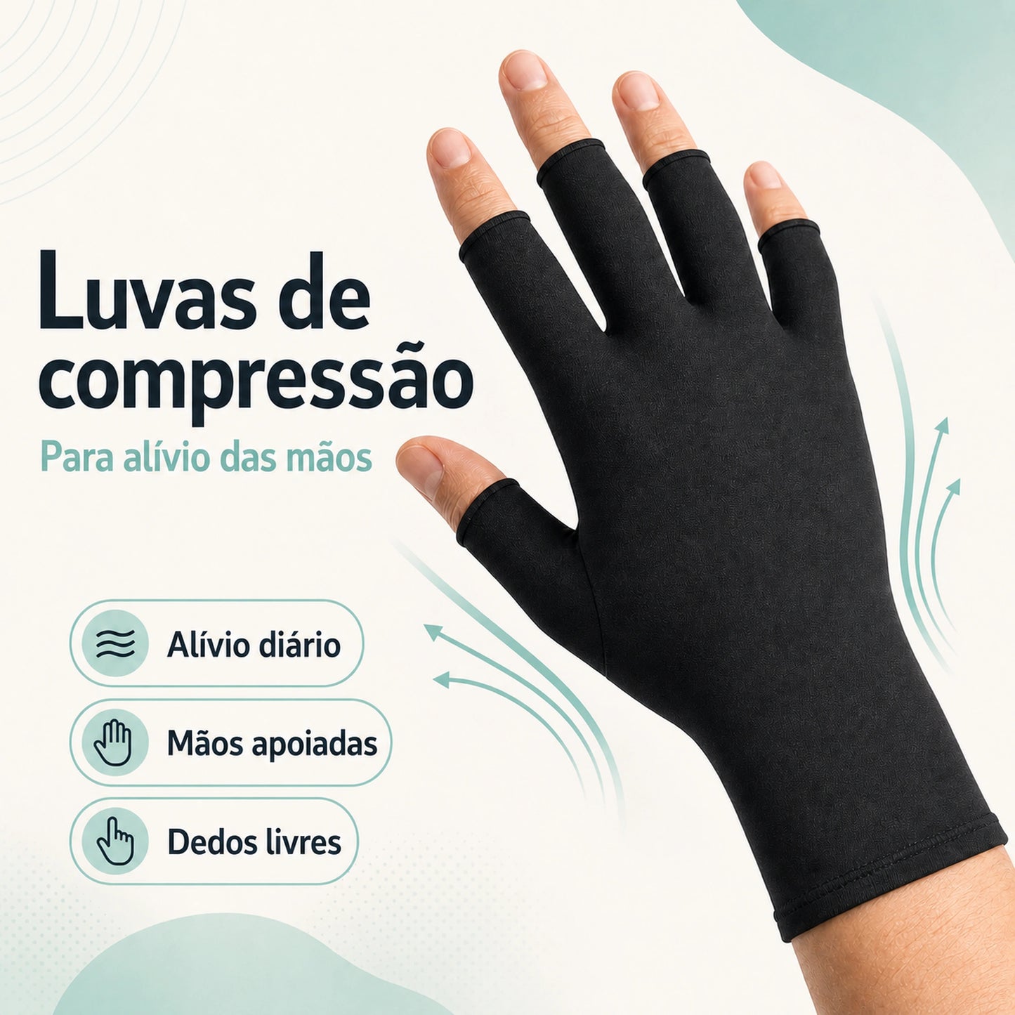 Luvas de compressão para alívio das mãos